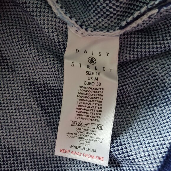 Women’s Daisy Street Size S Argyle Blue & White Knit Skirt - Picture 5 of 7